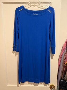 Lilly Pulitzer size Small Cobalt Blue 3/4-Sleeve boatneck dress